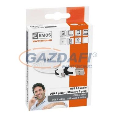 EMOS SM7001W USB 2.0 A/M-MICRO B/M 1M FEHÉR CSATLAKOZÓ KÁBEL