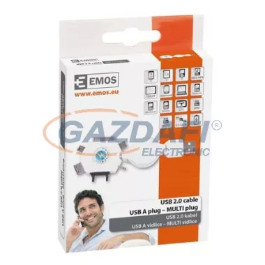 EMOS SM7043 USB 2.0 A/M-MULTI/M 0,8M CSATLAKOZÓ KÁBEL