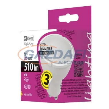 EMOS ZL4301 LED FÉNYFORRÁS PREM MR16 3×DIM 6W GU10 WW