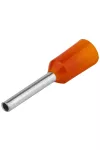 TRACON E010 Szigetelt (PA6.6) érvéghüvely, ónozott elektr.réz, narancs 0,5mm2, L=12mm