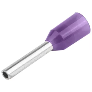 TRACON E034 Szigetelt (PA6.6) érvéghüvely, ónozott elektrolitréz, lila 0,25mm2, L=10,4mm