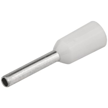 TRACON E070 Szigetelt (PA6.6) érvéghüvely, ónozott elektrolitréz, fehér 0,75mm2, L=18,4mm