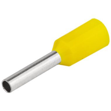 TRACON E090 Szigetelt (PA6.6) érvéghüvely, ónozott elektrolitréz, sárga 1mm2, L=14,6mm