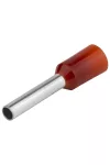TRACON E115 Szigetelt (PA6.6) érvéghüvely, ónozott elektrolitréz, piros 1,5mm2, L=25mm