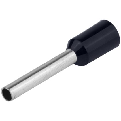   TRACON E122 Szigetelt (PA6.6) érvéghüvely, ónozott elektrolitréz, fekete 6mm2, L=20mm