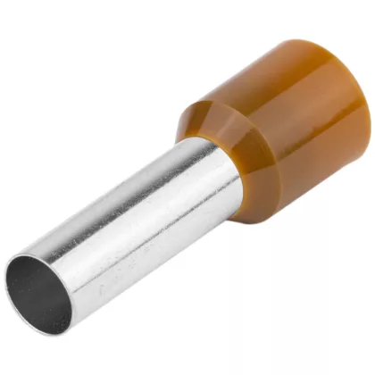 TRACON E129 Szigetelt (PA6.6) érvéghüvely, ónozott elektrolitréz, barna 25mm2, L=35mm
