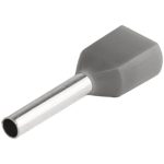   TRACON E19I Szigetelt (PA6.6) iker-érvéghüvely, ónoz. elektr.réz, szürke 2×4mm2, l=12mm