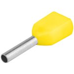   TRACON E22I Szigetelt (PA6.6) iker-érvéghüvely, ónoz. elektr.réz, sárga 2×6mm2, l=14 mm