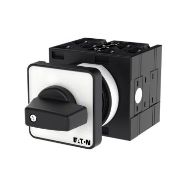 EATON 014377 On-Off switch, T3, 32 A, flush mounting, 3 contact unit(s), 3 pole, 2 N/O, 1 N/C, with black thumb grip and front plate