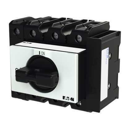 EATON 055491 On-Off switch, P3, 63 A, service distribution board mounting, 3 pole + N, 1 N/O, 1 N/C, with black thumb grip and front plate