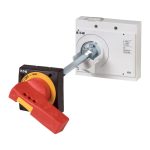   EATON 100673 Működtető fogantyú ajtócsatlakozóval, piros/sárga, ajtózár, zárható, NZM3, UL szabvány