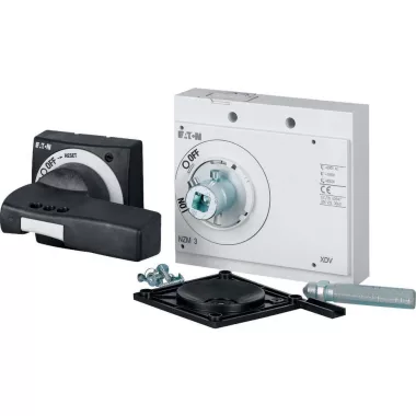 EATON 100677 Működtető fogantyú ajtócsatlakozóval, fekete/szürke, ajtózár, zárható, NZM3, UL szabvány