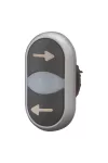 EATON 105227 Double actuator pushbutton, RMQ-Titan, Actuators and indicator lights non-flush, momentary, White lens, black, black, inscribed, Bezel: titanium, arro