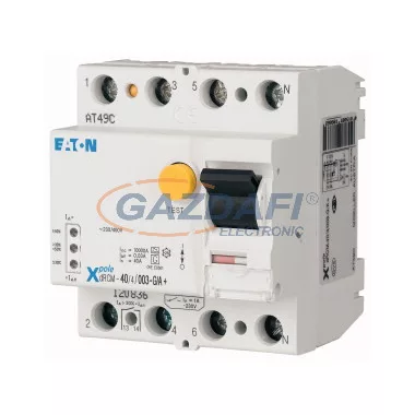 EATON 120839 Digitális áram-védőkapcsoló , 63A, 4p, 300mA, type G/A, 10kA (Fi-relé) EATON 120839 Digitális áram-védőkapcsoló , 63A, 4p, 300mA, type G/A, 10kA (Fi-relé)