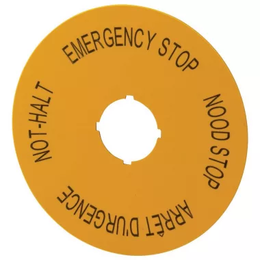 EATON 121087 Vész felirati tábla, IP66, 90mm átmérő, DE, EN, NL, FR