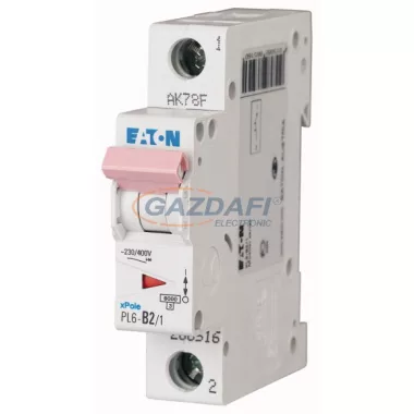 EATON 164740 Kismegszakító, 6kA  PL6-B1/1 -  1 A, 1P, karakterisztika: B