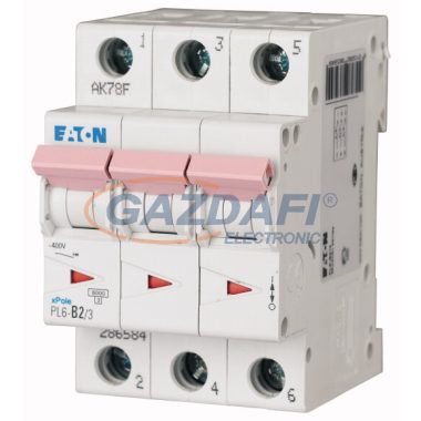 EATON 164868 Kismegszakító, 6kA  PL6-B1/3 -  1 A, 3P, karakterisztika: B