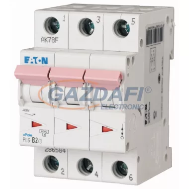 EATON 164882 Kismegszakító, 6kA  PL6-C1/3 -  1 A, 3P, karakterisztika: C