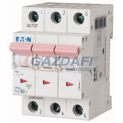   EATON 164882 Kismegszakító, 6kA  PL6-C1/3 -  1 A, 3P, karakterisztika: C