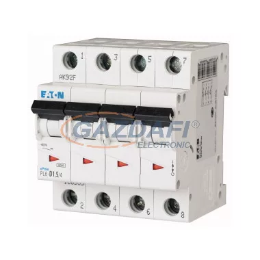 EATON 166487 Kismegszakító, 6kA 4 pólus 1.5A, B karakterisztika, PL6-B1,5/4