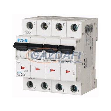 EATON 166514 Kismegszakító, 6kA 4 pólus 1A, C karakterisztika, PL6-C1/4