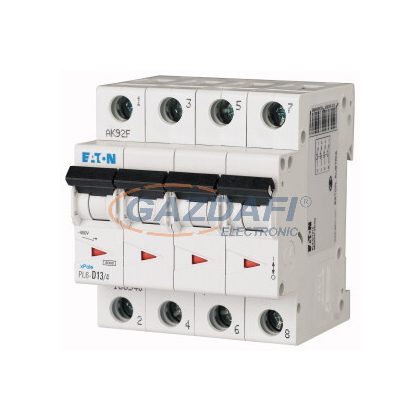   EATON 166517 Kismegszakító, 6kA 4 pólus 13A, C karakterisztika, PL6-C13/4