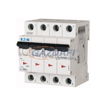 EATON 166522 Kismegszakító, 6kA 4 pólus 20A, C karakterisztika, PL6-C20/4