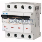   EATON 166537 Kismegszakító, 6kA 4 pólus 1A, D karakterisztika, PL6-D1/4