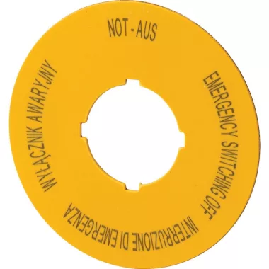 EATON 167639 Vész felirati tábla, IP66, 60mm átmérő, PL, EN, DE, IT