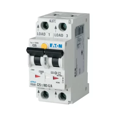 EATON 168195 Electronic RCD/MCB combination, 16 A, 10 mA, MCB trip characteristic: D, 2p, RCD trip characteristic: A