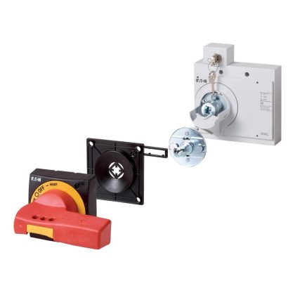   EATON 172533 Működtető fogantyú ajtócsatlakozóval, ajtózárral, pirosas/sárga, zárral és kulcsokkal, NZM3