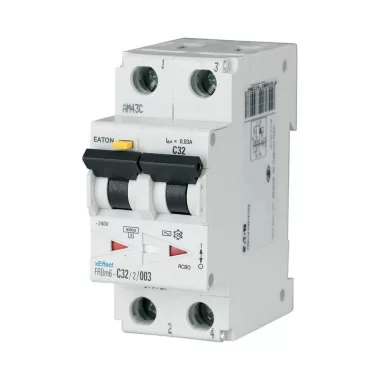 EATON 177871 RCD/MCB combination, 16 A, 30 mA, MCB trip characteristic: B, 2p, RCD trip characteristic: LIA EATON 177871 RCD/MCB combination, 16 A, 30 mA, MCB trip characteristic: B, 2p, RCD trip characteristic: LIA