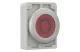 EATON 182933 Világító reteszelt nyomógomb,30mm,lapos,piros,"O"