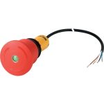   EATON 185167 Kompakt vészleállító gomb, 45mm, elforgatható, mech. helyzetjelzéssel, 1Z1Ny, 1m kábel szabad vég