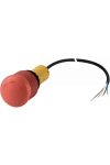 EATON 185181 Emergency stop/emergency switching off pushbutton, Mushroom-shaped, 38 mm, Turn-to-release function, 1 NC, 1 N/O, Cable (black) with non-terminated en