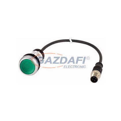EATON 185554 Világító nyomógomb,24V,1Z,zöld,0.2m,M12A