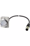 EATON 186007 Kompakt, megvilágított, sülly. nyomógomb kábel 1m M12A, reteszeléssel, 24V AC/DC, fehér, 1Z