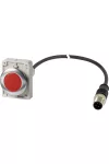 EATON 186011 Kompakt süllyesztett jelzőlámpa 1m kábellel és M12A csatlakozóval, 24V AC/ DC, piros