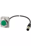 EATON 186012 Kompakt süllyesztett jelzőlámpa 1m kábellel és M12A csatlakozóval, 24V AC/ DC, zöld