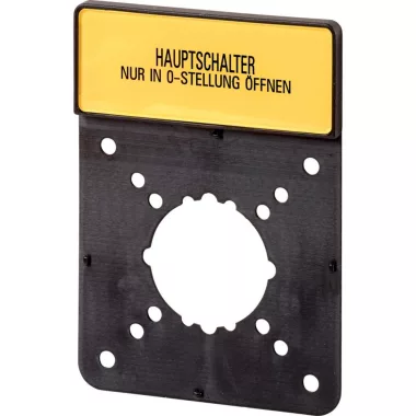 EATON 186884 Clamp with label, For use with P5-…/EA/SVB, P5-…/V/SVB, 36 x 6 mm, Inscribed with standard text zOnly open main switch when in 0 positionz, Language G