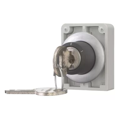 EATON 187063 Vezérlőfej zárral, 2 állású, reteszeléssel, fémgyűrű, Ronis 455, 50 fok