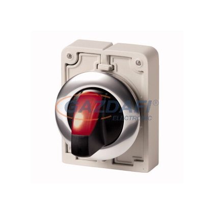   EATON 187117 Világító választókapcsoló,30mm,lapos,3 állású.,piros, M30C-FWLK3-R