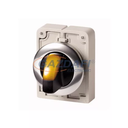 EATON 187119 Világító választókapcsoló,30mm,lapos,3 állású.,sárga, M30C-FWLK3-Y