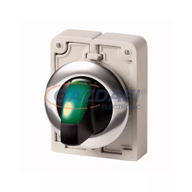 EATON 187121 Világító választókapcsoló,30mm,lapos,2 állású.,zöld, M30C-FWLK-G