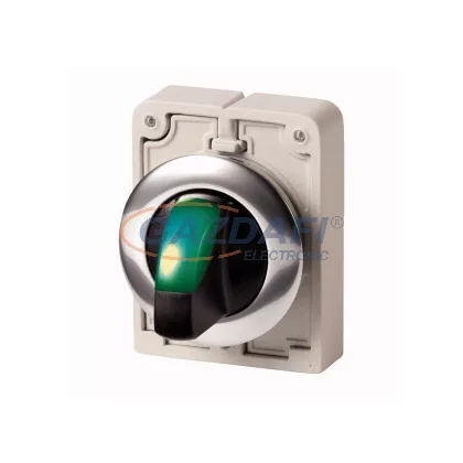   EATON 187121 Világító választókapcsoló,30mm,lapos,2 állású.,zöld, M30C-FWLK-G