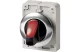 EATON 187133 Illuminated selector switch actuator, RMQ-Titan, With thumb-grip, maintained, 3 positions, red, Metal bezel - 3