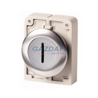 EATON 188035 Világító nyomógomb,fém,30mm,lapos,fehér,"I"