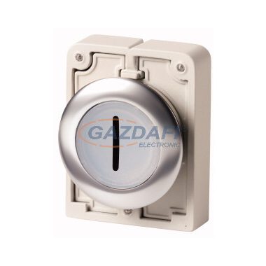 EATON 188039 Világító nyomógomb,fém,30mm,lapos,"I",reteszelt