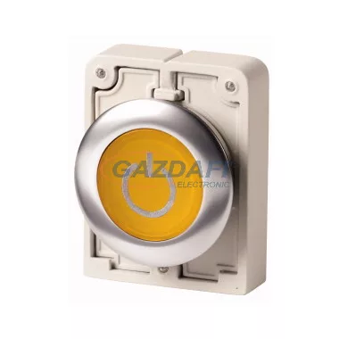 EATON 188040 Világító nyomógomb,fém,30mm,lapos,sárga,X162