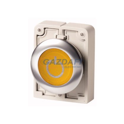   EATON 188040 Világító nyomógomb,fém,30mm,lapos,sárga,X162